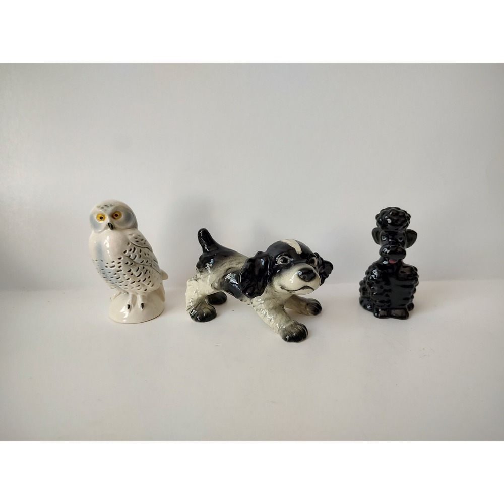 Goebel‎ figurine lot of 3 poodle owl cocker spaniel Germany
